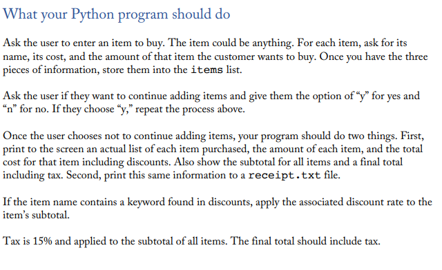 Solved What your Python program should do Ask the user to | Chegg.com