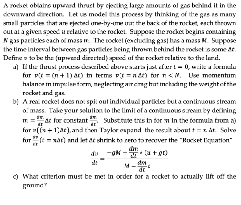 Solved A rocket obtains upward thrust by ﻿ejecting large | Chegg.com