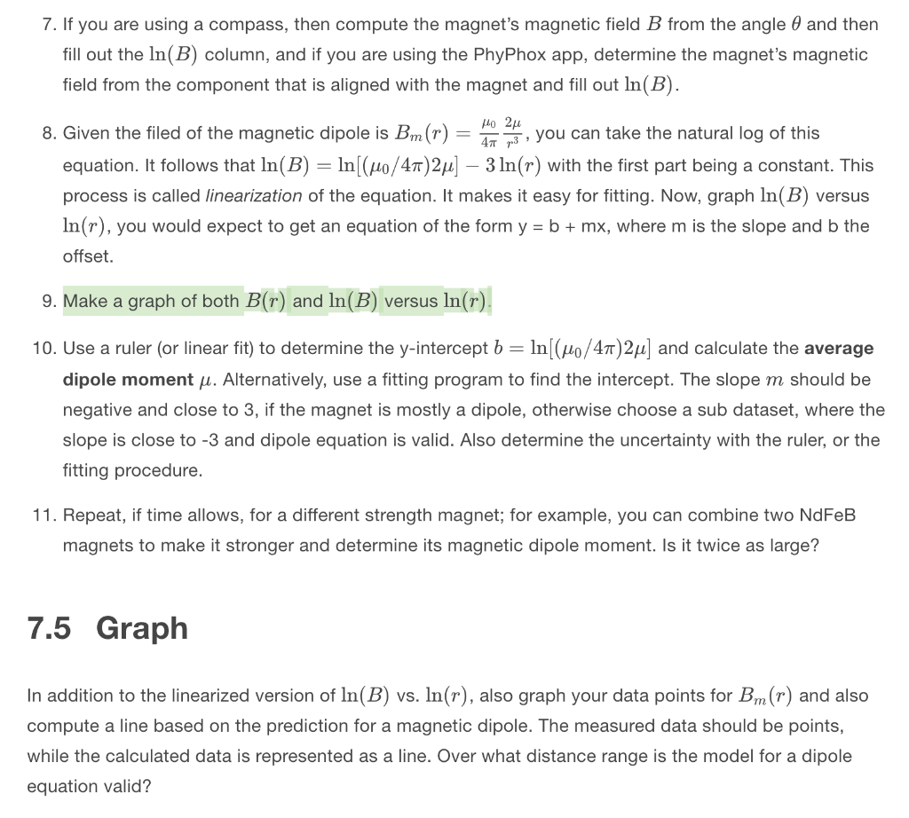 Solved Hello, I Need Help With Making Graphs Of Both B(r) | Chegg.com