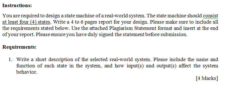 Solved Instructions: You are required to design a state | Chegg.com