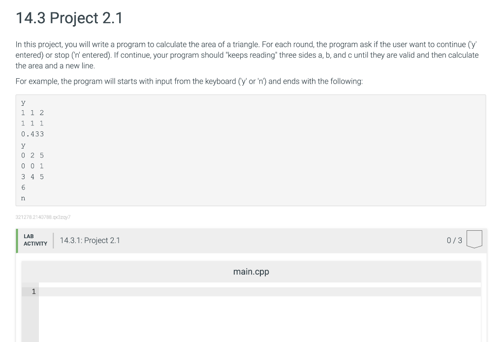 Solved 14.3 Project 2.1 In this project, you will write a | Chegg.com