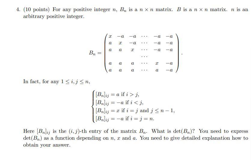 Solved 4. (10 points) For any positive integer n, Br is a | Chegg.com