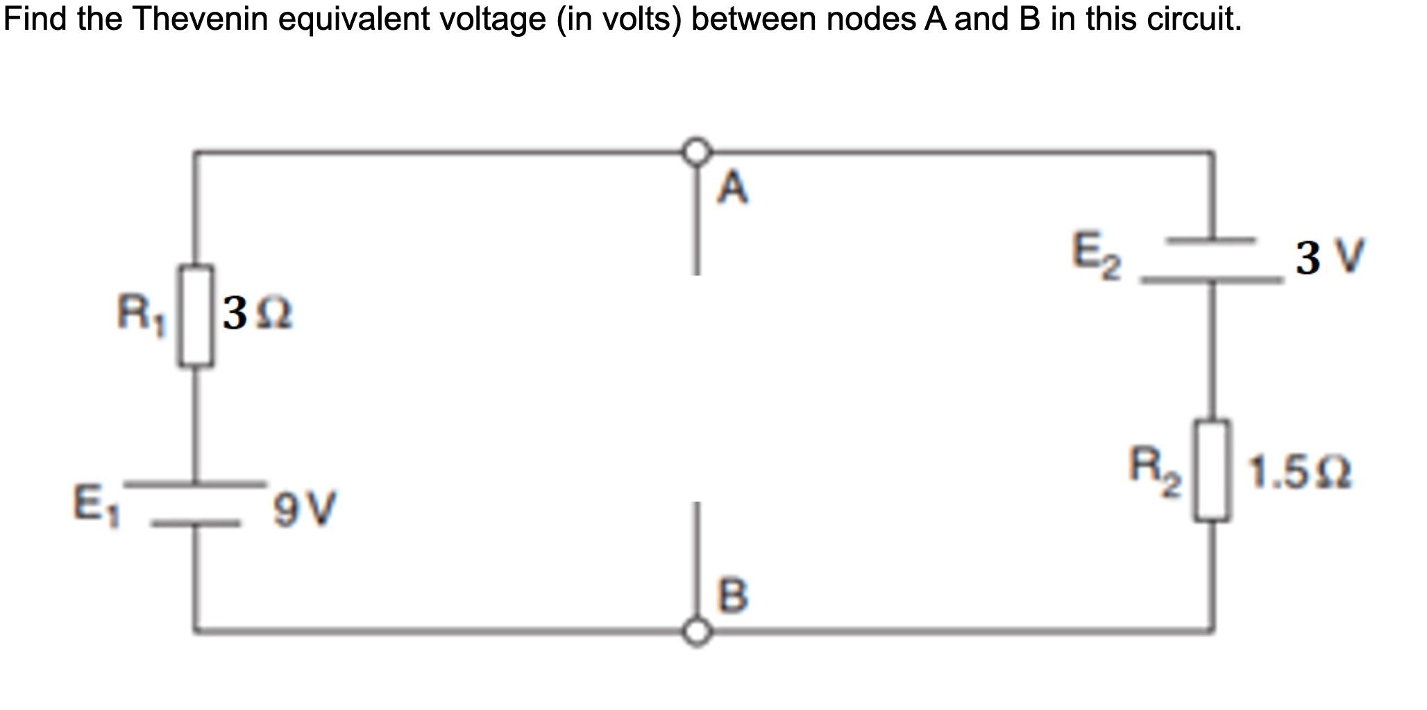 Solved Find the Thevenin equivalent voltage (in volts) | Chegg.com