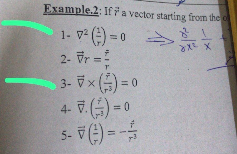 Solved Example.2: If r a vector starting from the 1- | Chegg.com