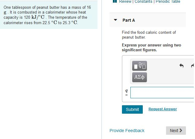 Review Constants Periodic Lable One Tablespoon Of Chegg Com