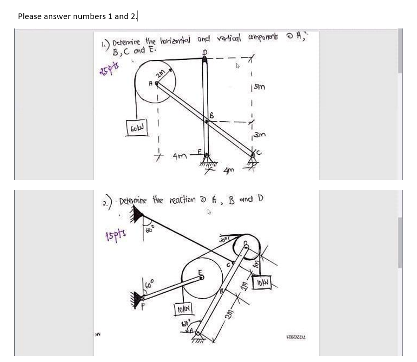 Solved Please Answer Numbers 1 And 2. Determine The | Chegg.com