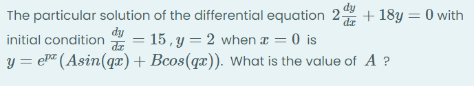 Solved The particular solution of the differential equation | Chegg.com