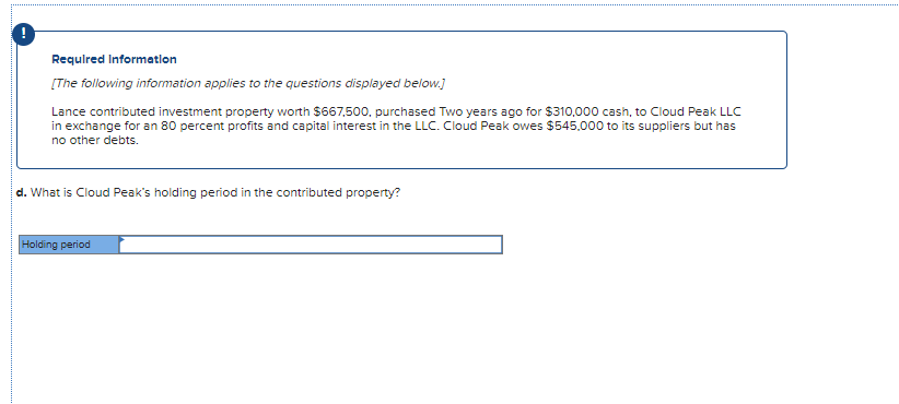 Solved ! Required Information [The following information | Chegg.com