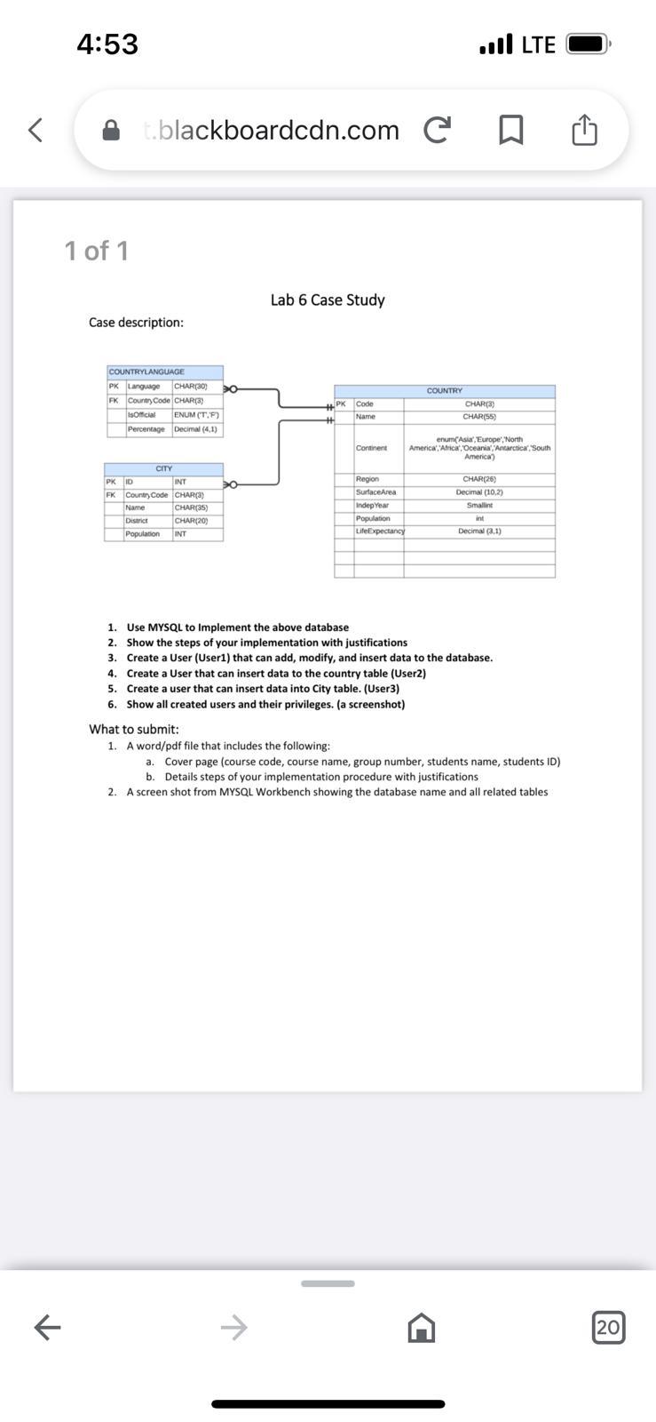 Case description:
1. Use MYSQL to Implement the above database
2. Show the steps of your implementation with justifications
3
