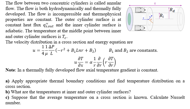 I (Ra The flow between two concentric cylinders is | Chegg.com
