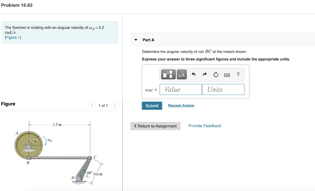 Solved Problem 16.62 The flywheel is rotating with an | Chegg.com