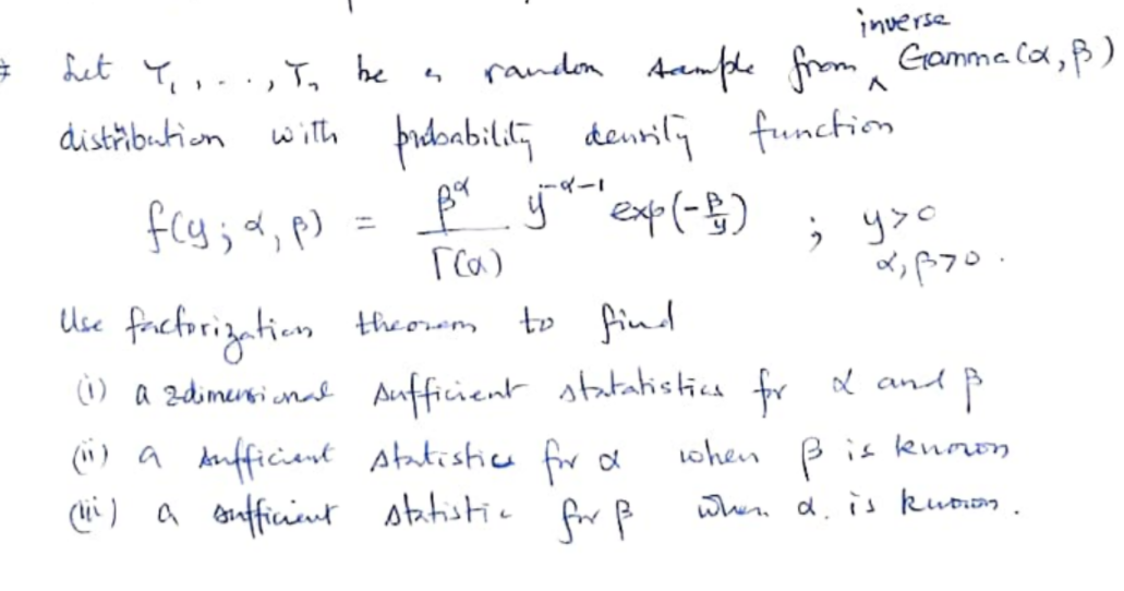 Solved Inverse Let Y The į Yo Random Sample Fro Chegg Com