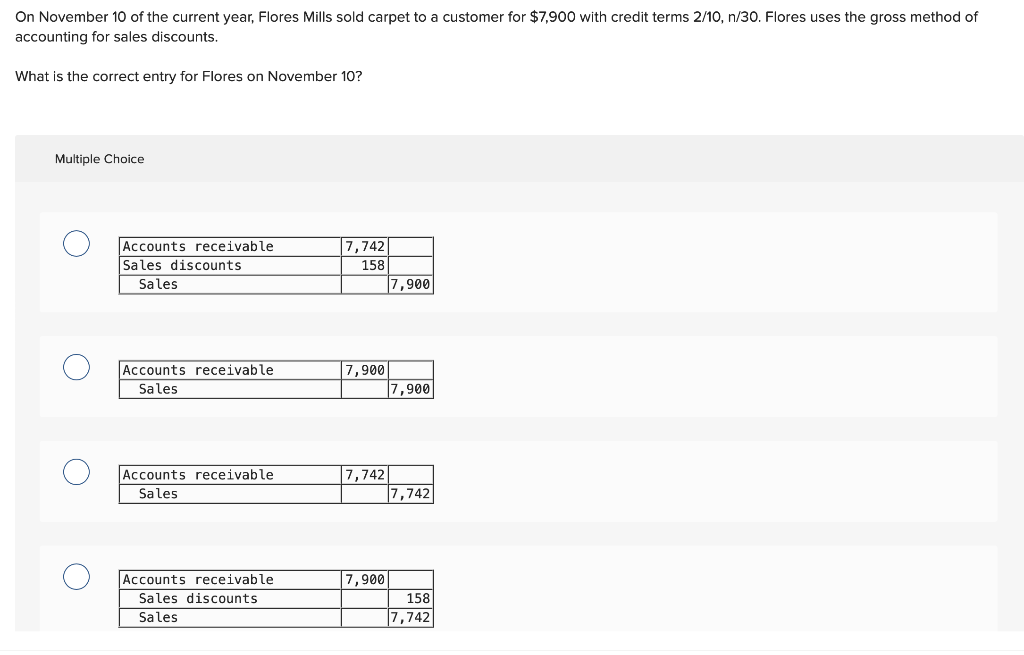 solved-on-november-10-of-the-current-year-flores-mills-sold-chegg