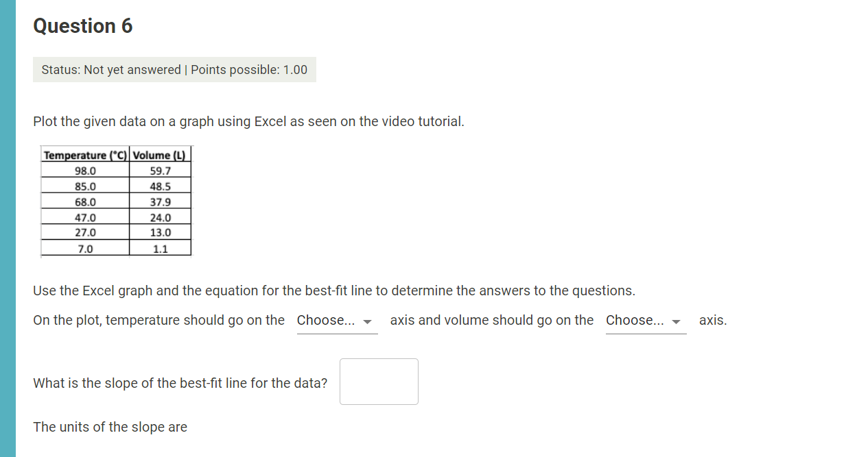 Solved Question 6 Status: Not yet answered | Points | Chegg.com