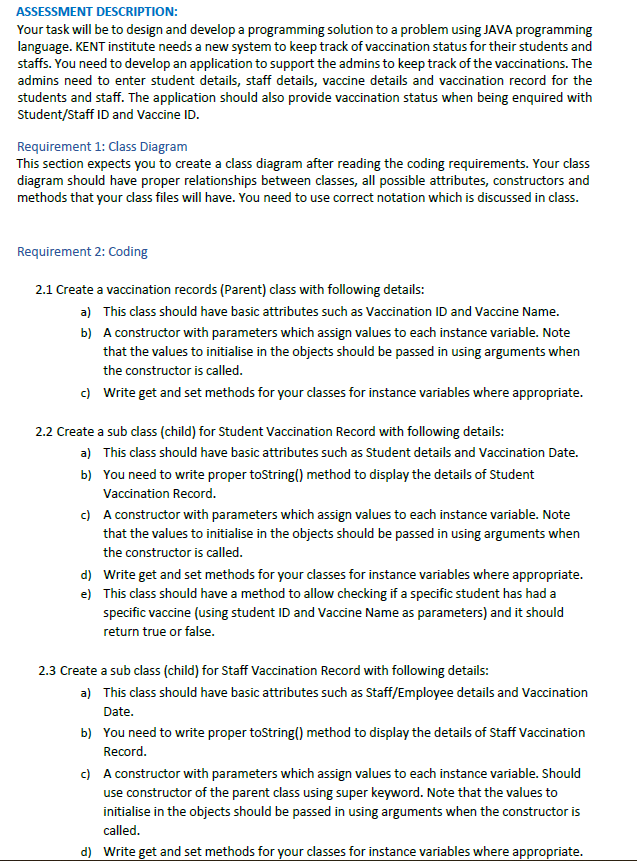 Solved ASSESSMENT DESCRIPTION: Your task will be to design | Chegg.com