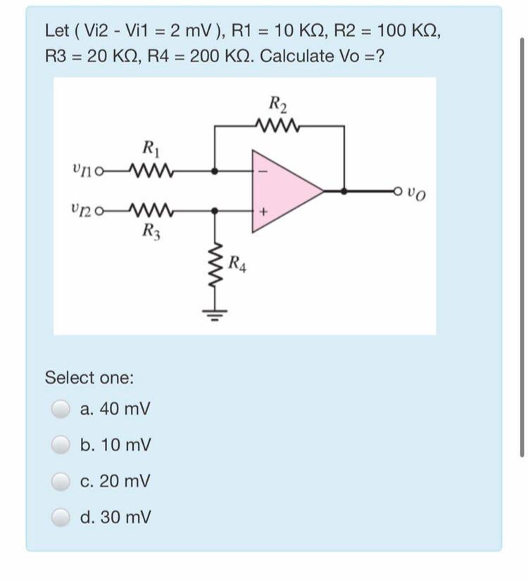 Solved The advantage of the shown instrumentation amplifier