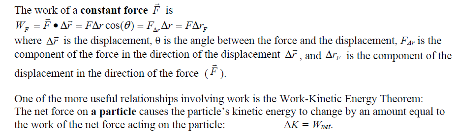 Solved The work of a constant force F is W = F • Añ = FAr | Chegg.com