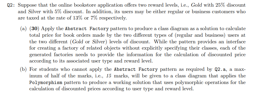 Solved Q3: (20) Implement your design for Q2 in C#/Java and | Chegg.com