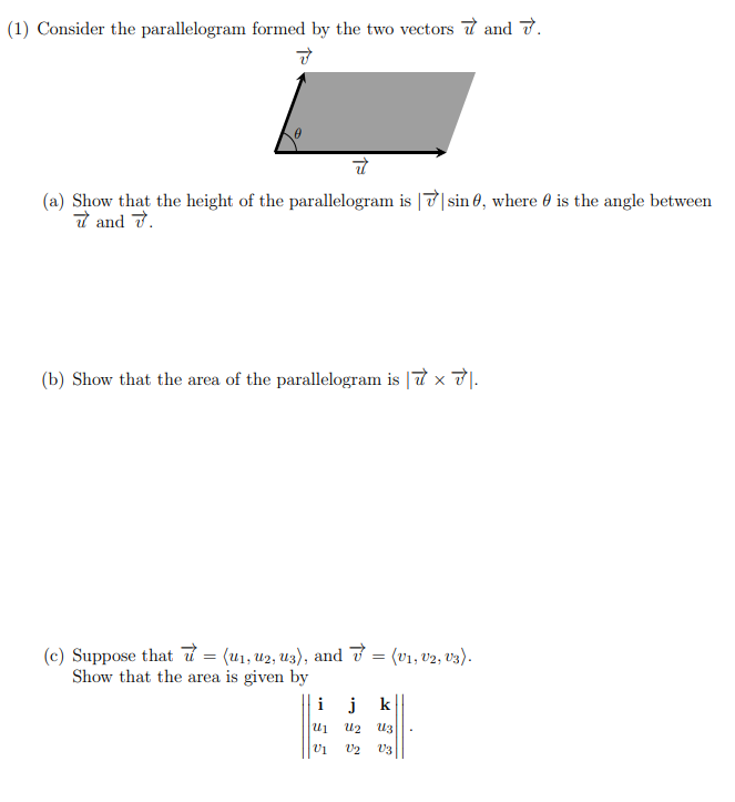 Solved (1) Consider The Parallelogram Formed By The Two | Chegg.com