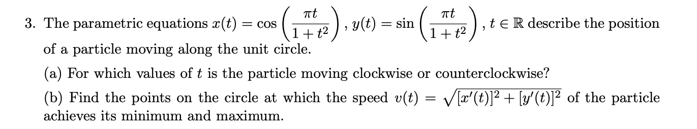 Solved 3. The parametric equations | Chegg.com