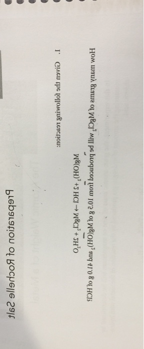 Solved Given the following reaction: Mg(OH)_2 +2 HCL | Chegg.com