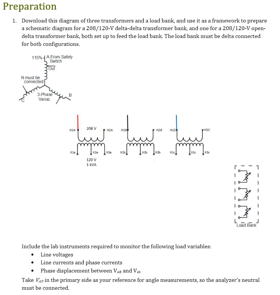 Solved 1. Download this diagram of three transformers and a