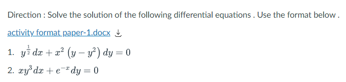Solved Direction : Solve the solution of the following | Chegg.com