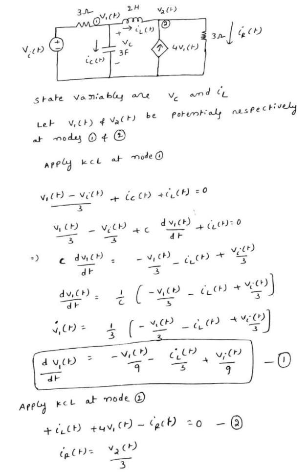 Solved Use MATLAB to generate the state space representation | Chegg.com