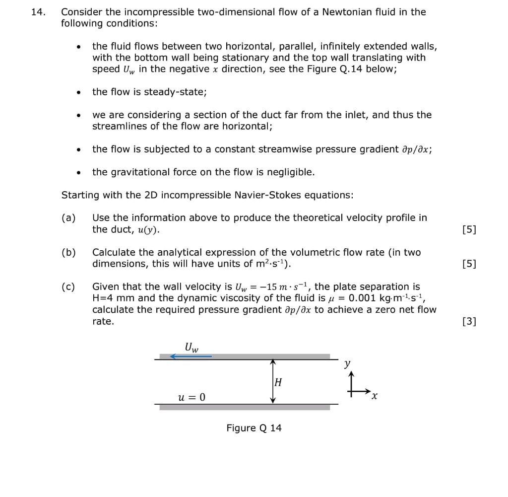 Solved 14. Consider the incompressible two-dimensional flow | Chegg.com
