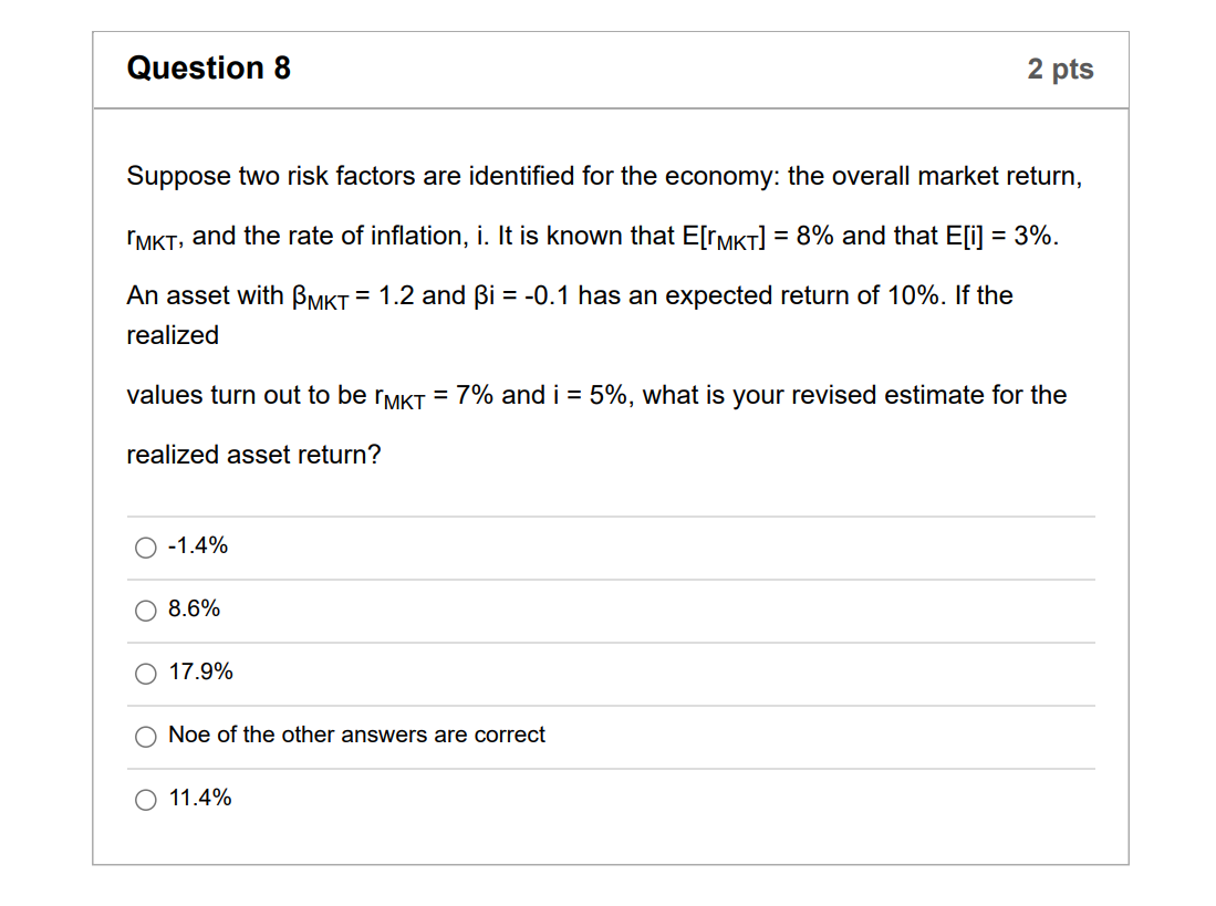 Solved Suppose Two Risk Factors Are Identified For The | Chegg.com