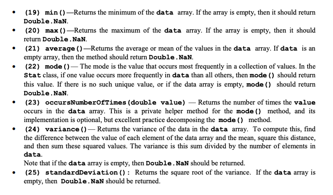 Solved I really need a help with my stat.java project. I | Chegg.com