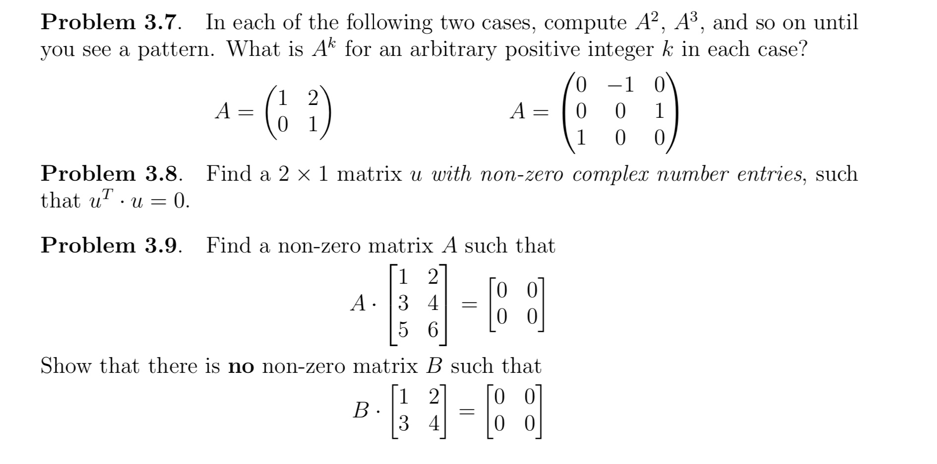 Solved Problem 3.7. In each of the following two cases, | Chegg.com