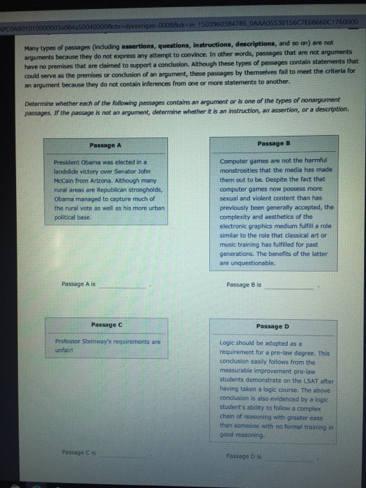 Solved Many Types Of Passages Including Assertions