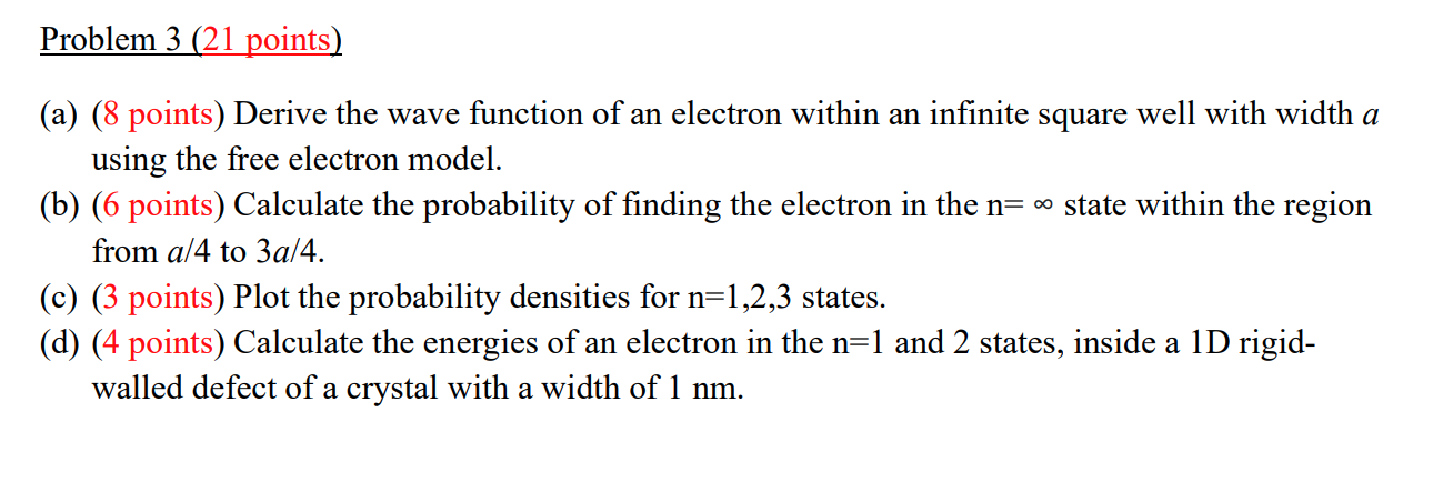 Solved Problem 3 (21 points) (a) (8 points) Derive the wave | Chegg.com