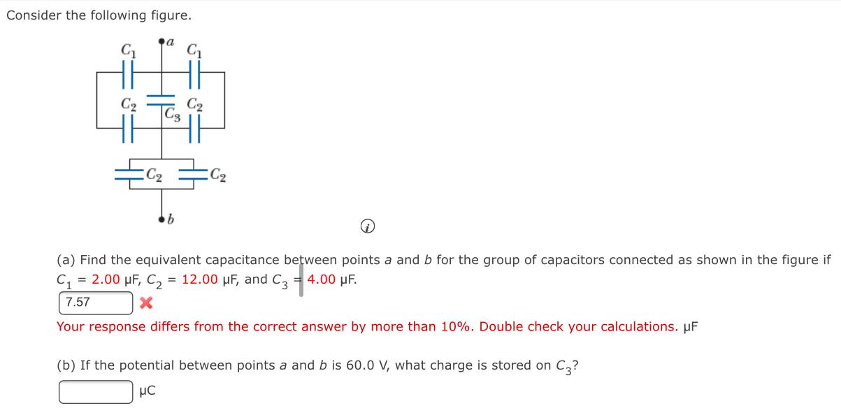 Solved Consider the following figure. a С C2 1 C2 b (a) Find | Chegg.com