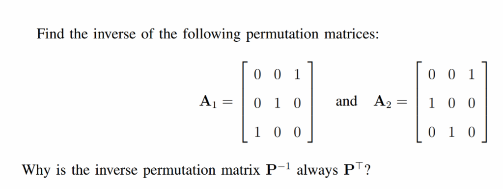 Solved Find the inverse of the following permutation | Chegg.com