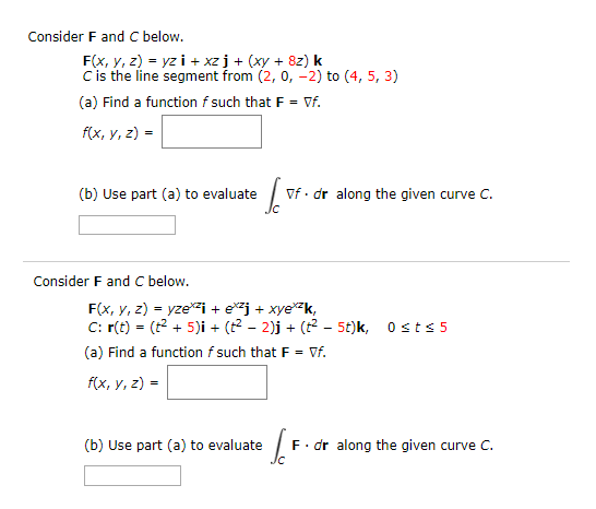 Solved Consider F And C Below F X Y Z Yz I Xz J Chegg Com