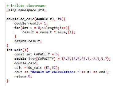 Solved # include using namespace std; double do_calc(double | Chegg.com