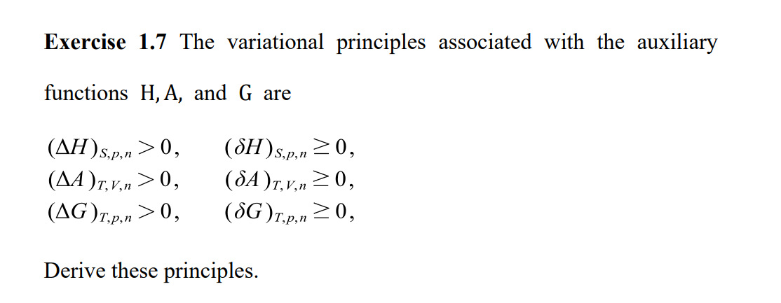 Solved Exercise 1.7 The variational principles associated | Chegg.com