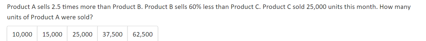 Solved Product A Sells 2.5 Times More Than Product B. | Chegg.com