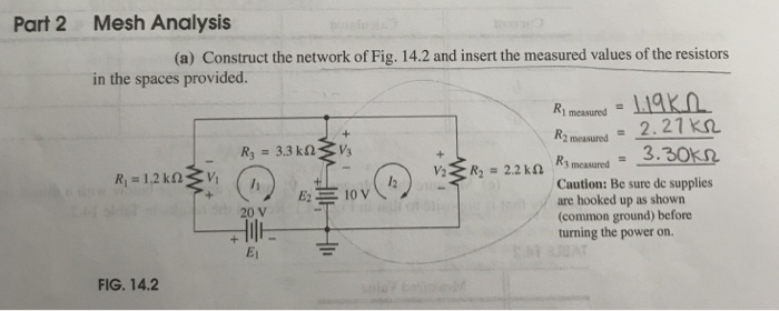 Solved Part 2 Mesh Analysis (a) Construct the network of | Chegg.com