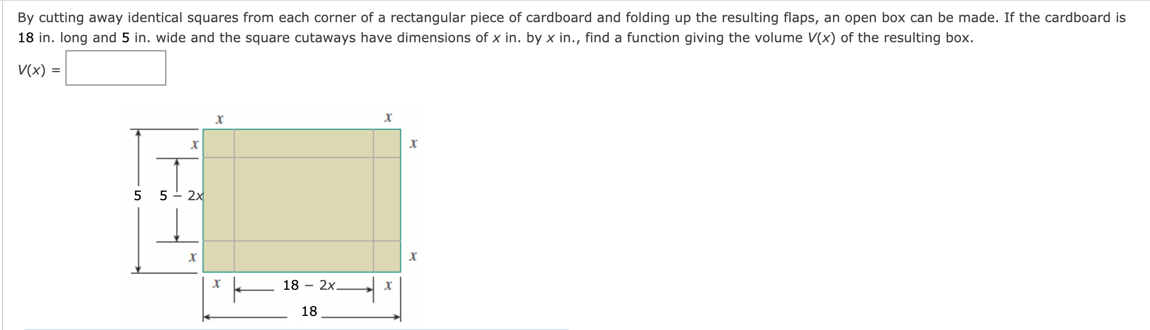 Solved By cutting away identical squares from each corner of | Chegg.com