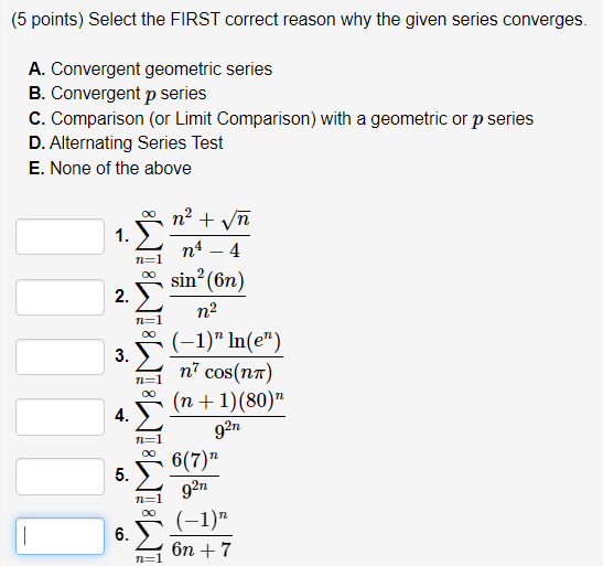 Solved (5 Points) Select The FIRST Correct Reason Why The | Chegg.com