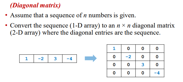 Solved . (Diagonal matrix) • Assume that a sequence of n | Chegg.com