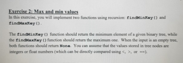 Solved Exercise 2: Max and min values In this exercise, you | Chegg.com