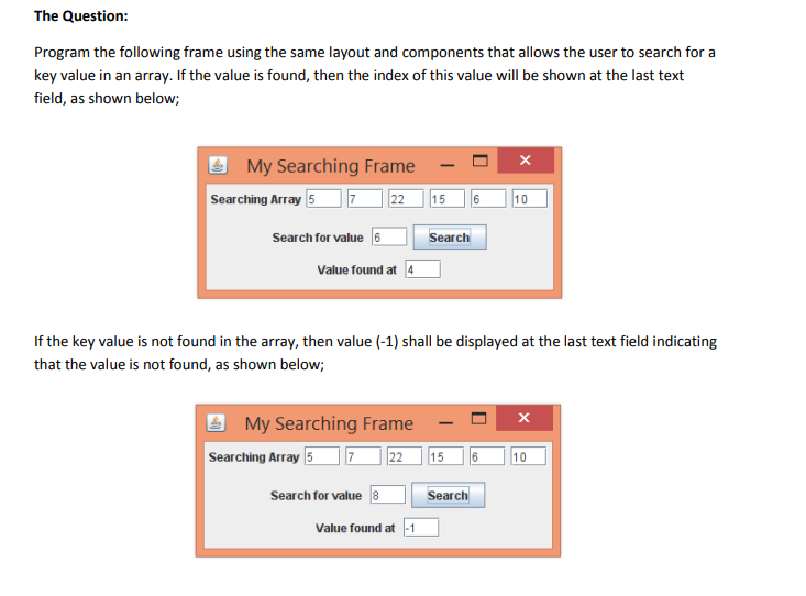Solved The Question: Program the following frame using the | Chegg.com