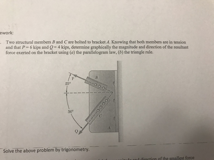 Solved Two Structural Members B And C Are Bolted To Bracket | Chegg.com