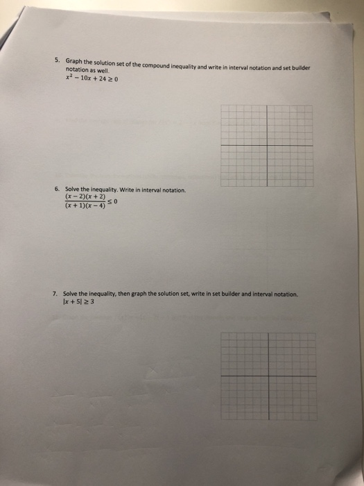 Solved 5. Graph the solution set of the compound inequality | Chegg.com