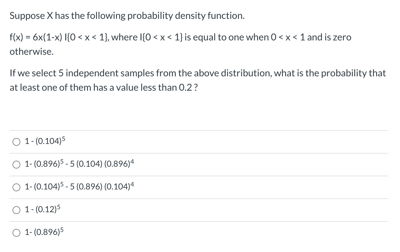 Solved Suppose X has the following probability density | Chegg.com