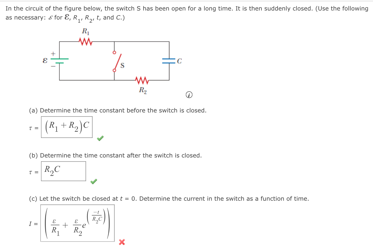 Solved In the circuit of the figure below, the switch S ﻿has | Chegg.com